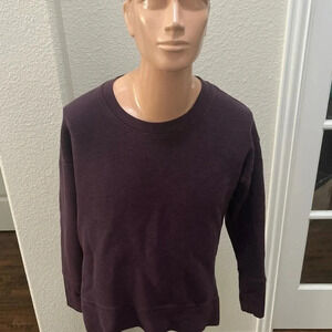 Athleta Coaster Luxe Waffle Thermal‎ Sweatshirt Medium Spiced Cabernet Burgundy